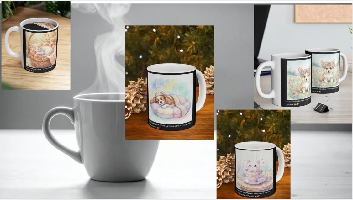 Mugs Animaux Mignons Personnalisés – Chiens & Chats