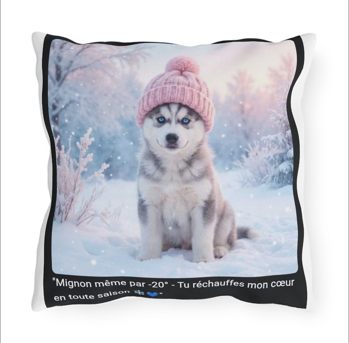 🛋️ COUSSIN HUSKY BONNET - Déco Hiver Cosy Polaire